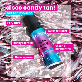 B.TAN Large Candy Scented Self Tanner Mousse application with mitt