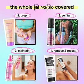 B.TAN Large Candy Scented Self Tanner Mousse before and after results