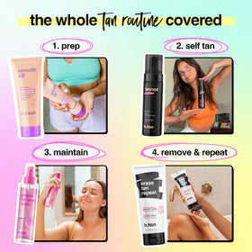 B.TAN tanning mousse application on skin