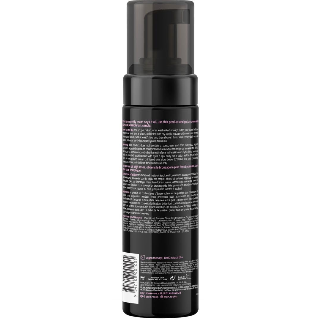 B.TAN Ultra Dark Self Tanner Mousse bottle side view