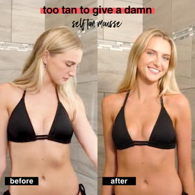 B.TAN Ultra Dark Self Tanner Mousse bottle with tanning mitt