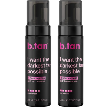 B.TAN Ultra Dark Self Tanner Mousse Bundle front view with packaging