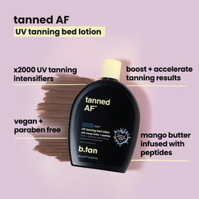 B.TAN UV Tanning Bed Lotion application on skin