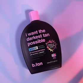 B.TAN UV Tanning Bed Lotion lifestyle scene outdoors