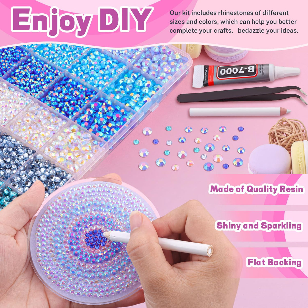 B7000 glue included in BELLEBOOST rhinestones kit