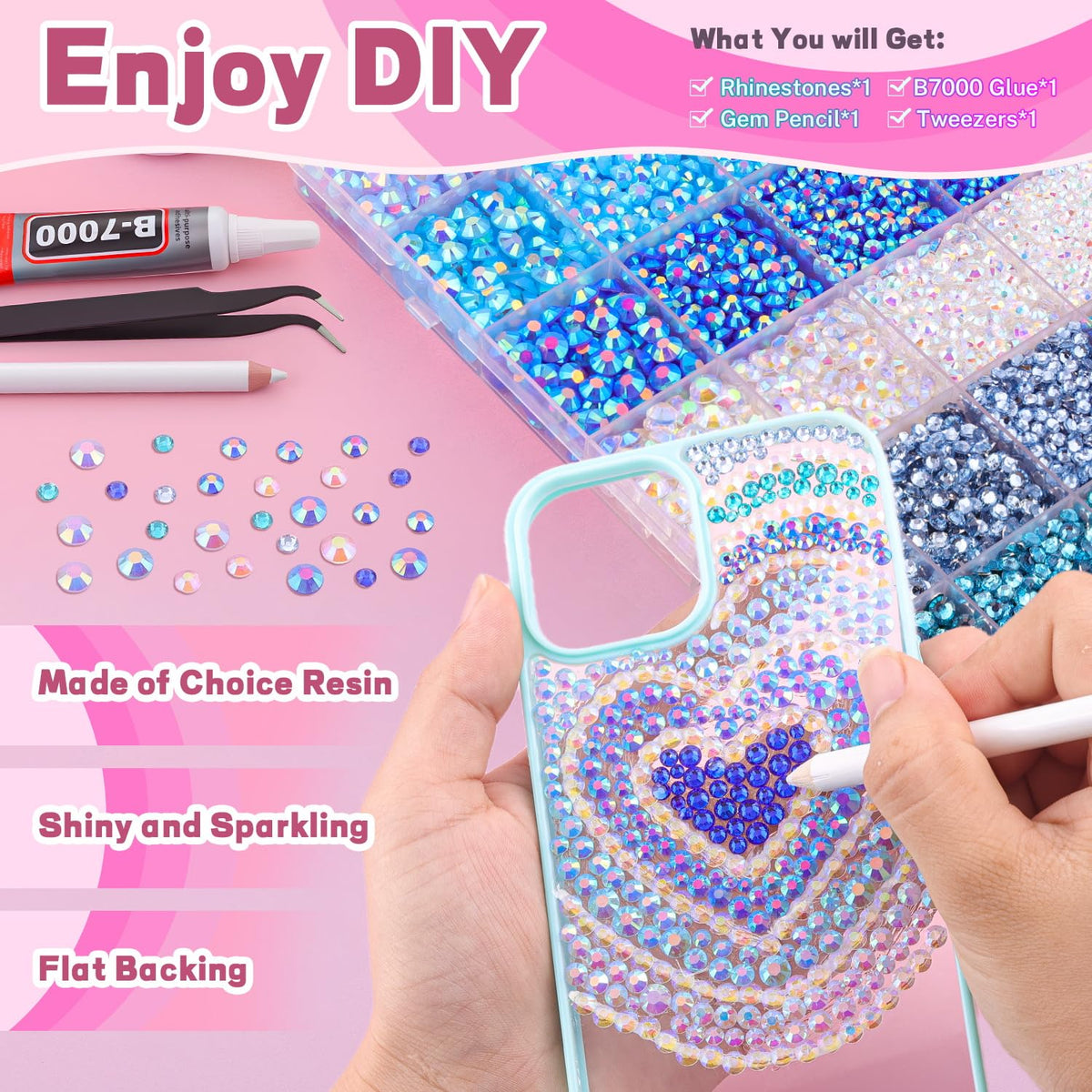 B7000 glue included in TINKRSTUFF rhinestone kit