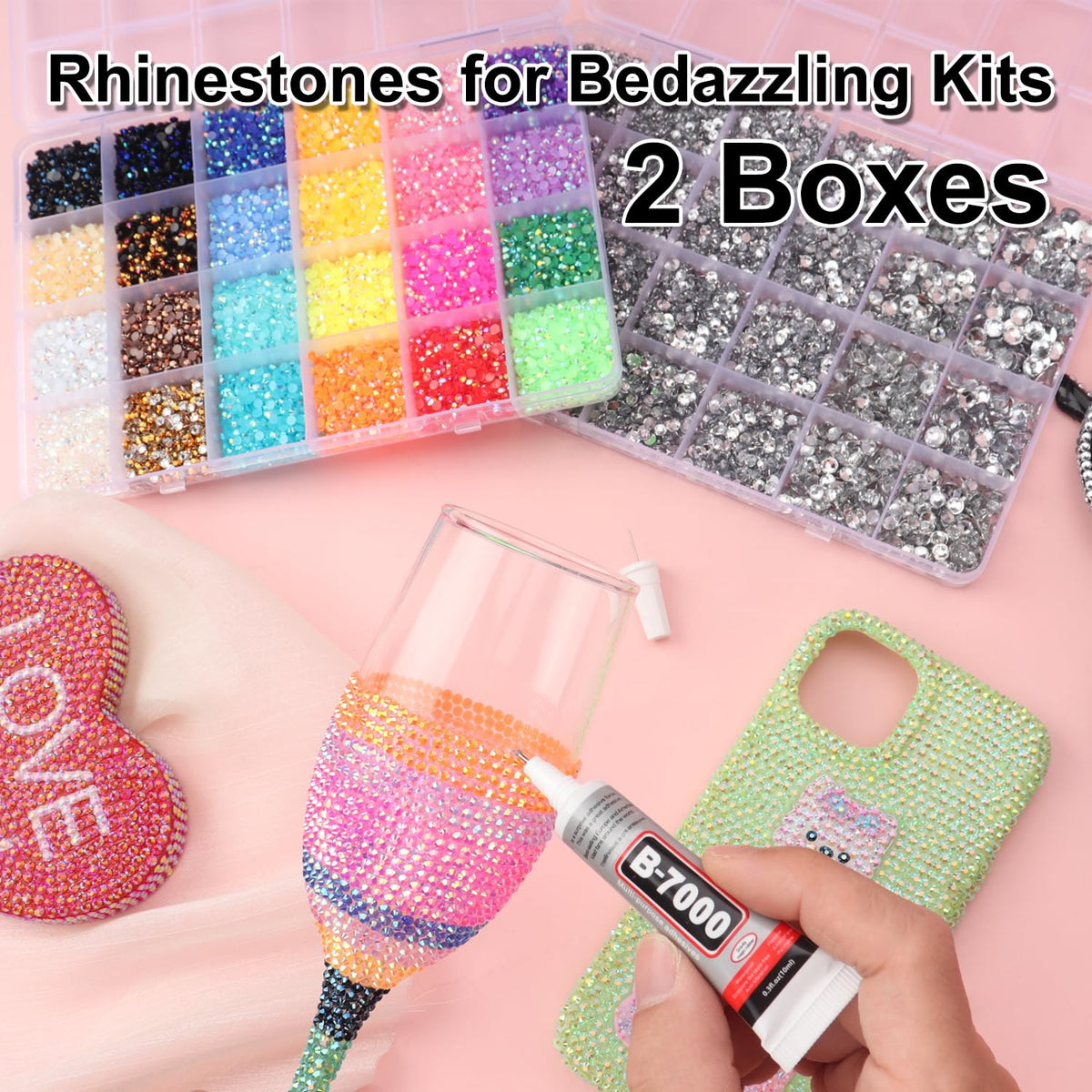 B7000 glue tubes included in the rhinestones kit