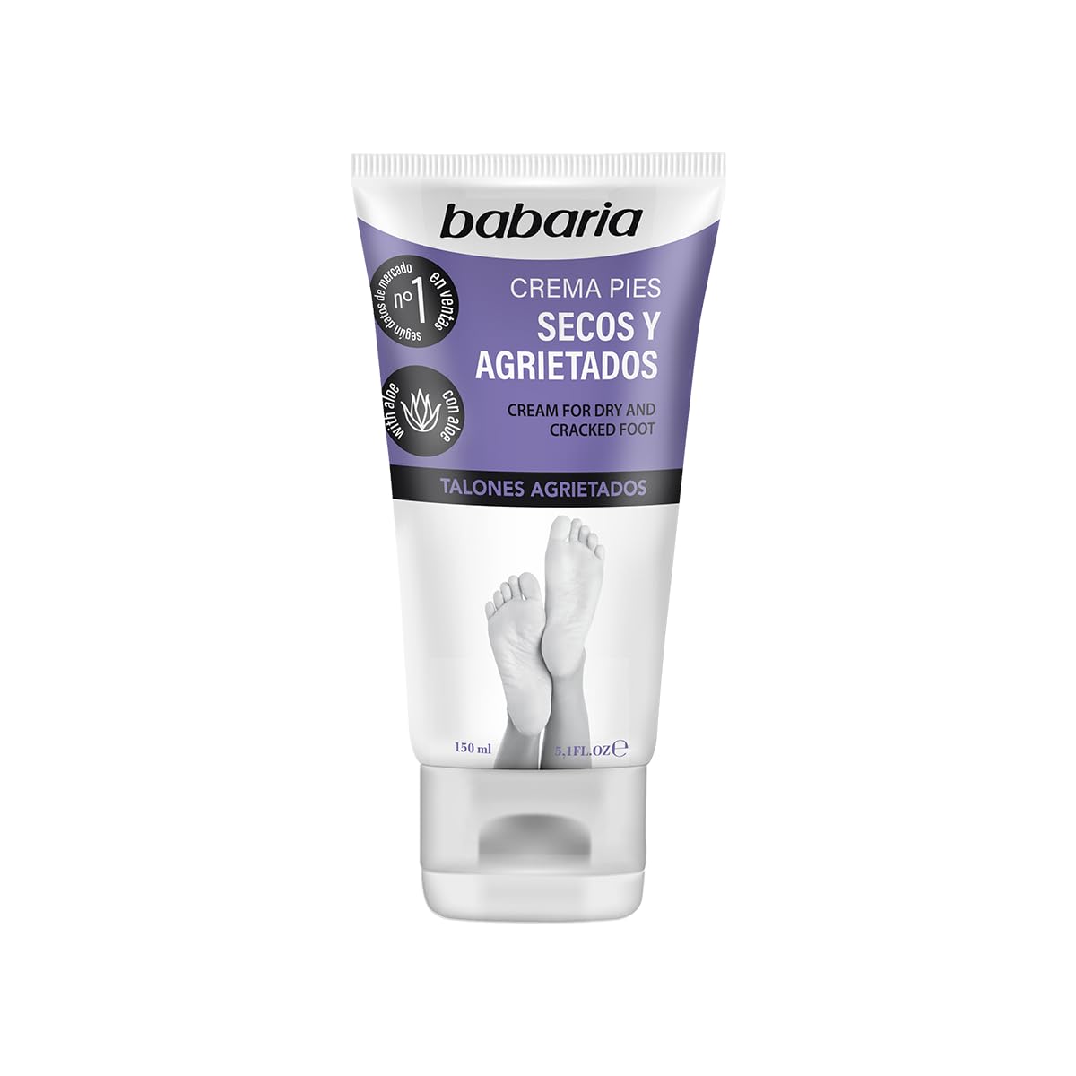 Babaria Dry Feet Cream 5.1 oz front view with packaging
