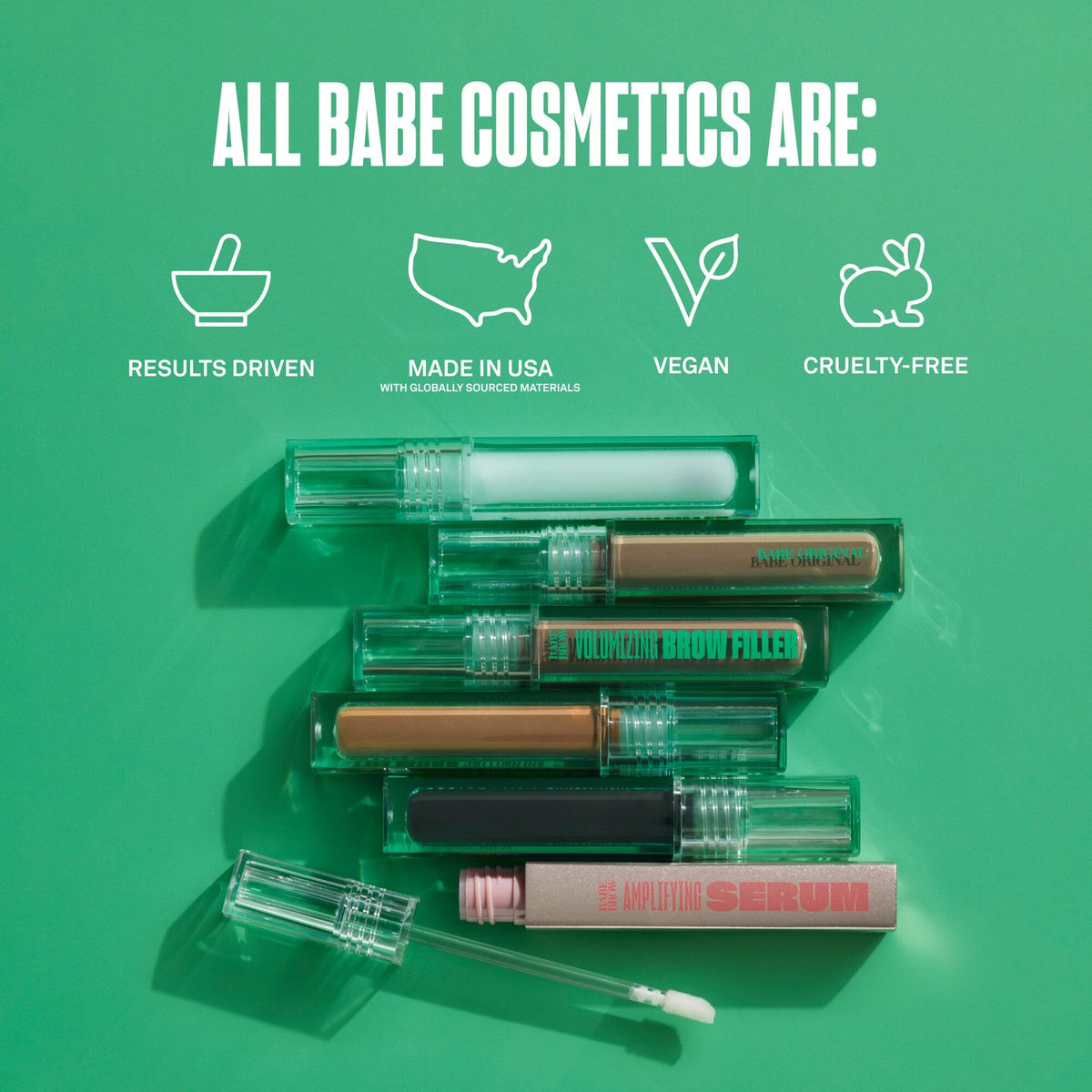 Babe Original Amplifying Brow Serum in a beauty routine setup