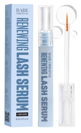BABE ORIGINAL Renewing Lash Serum 6mL front view with packaging