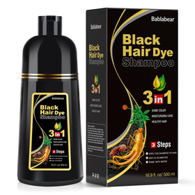 Bablabear Black Hair Dye Shampoo 500ml front view
