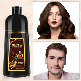 Bablabear Dark Brown Hair Color Shampoo in a bathroom setting