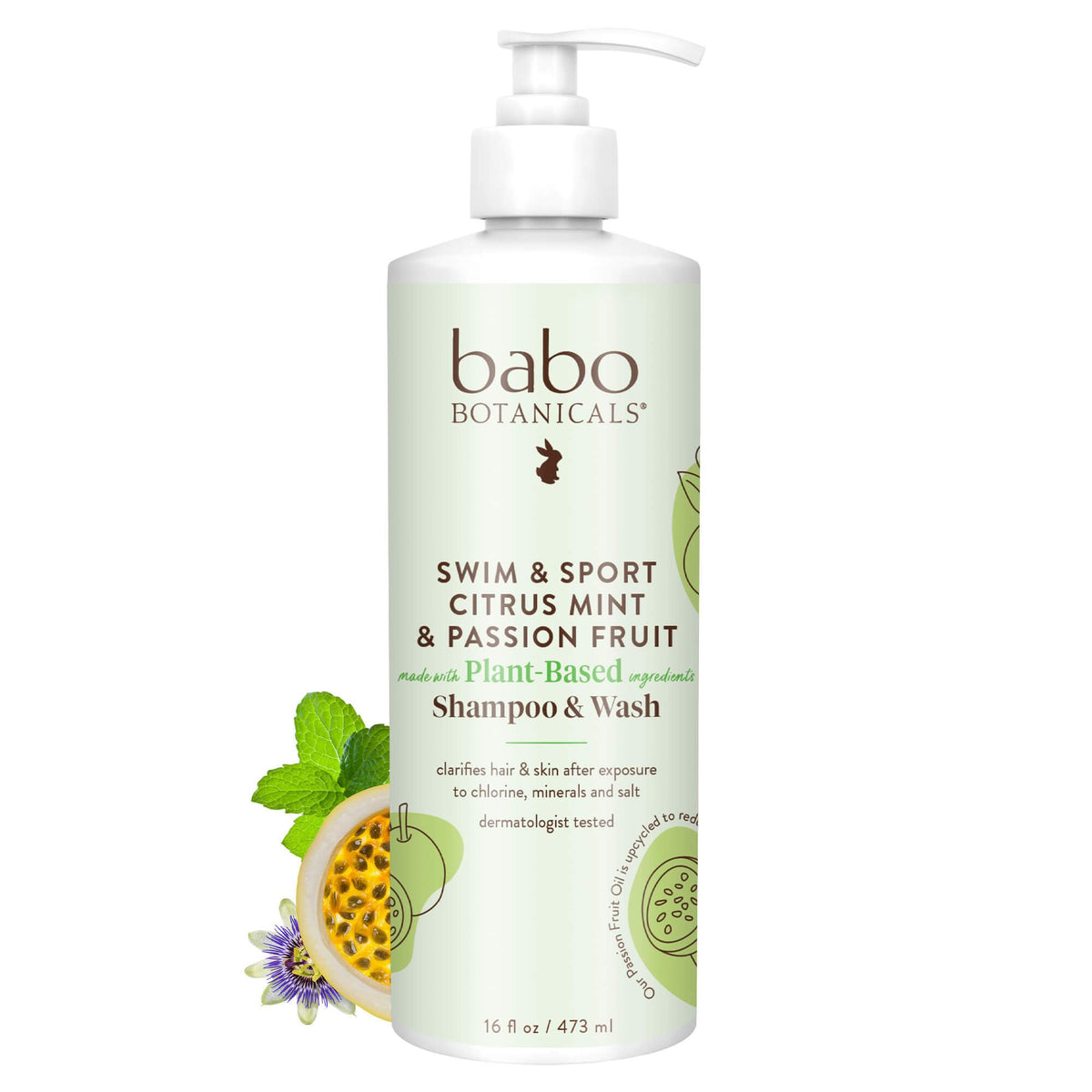 Babo Botanicals Citrus Mint Shampoo front view with label