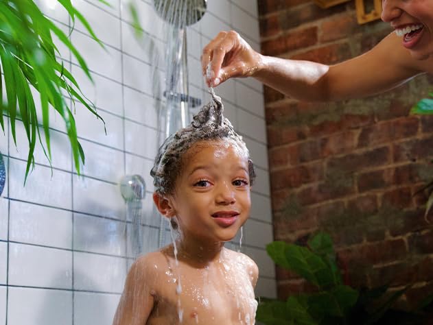 Babo Botanicals Eucalyptus Remedy 2-in-1 Bubble Bath & Wash in a bathroom setting