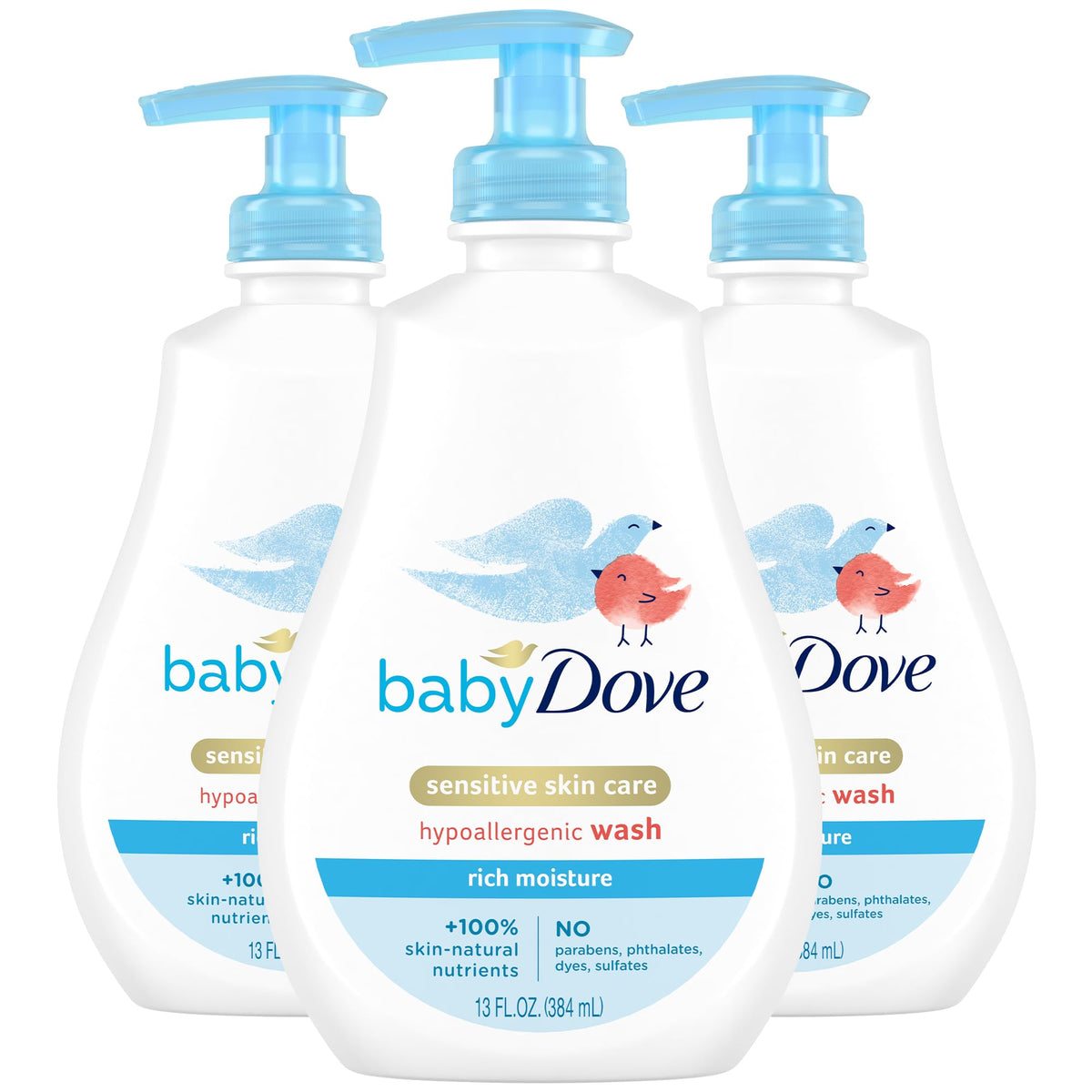 Baby Dove Body Wash Rich Moisture 3-Pack front view