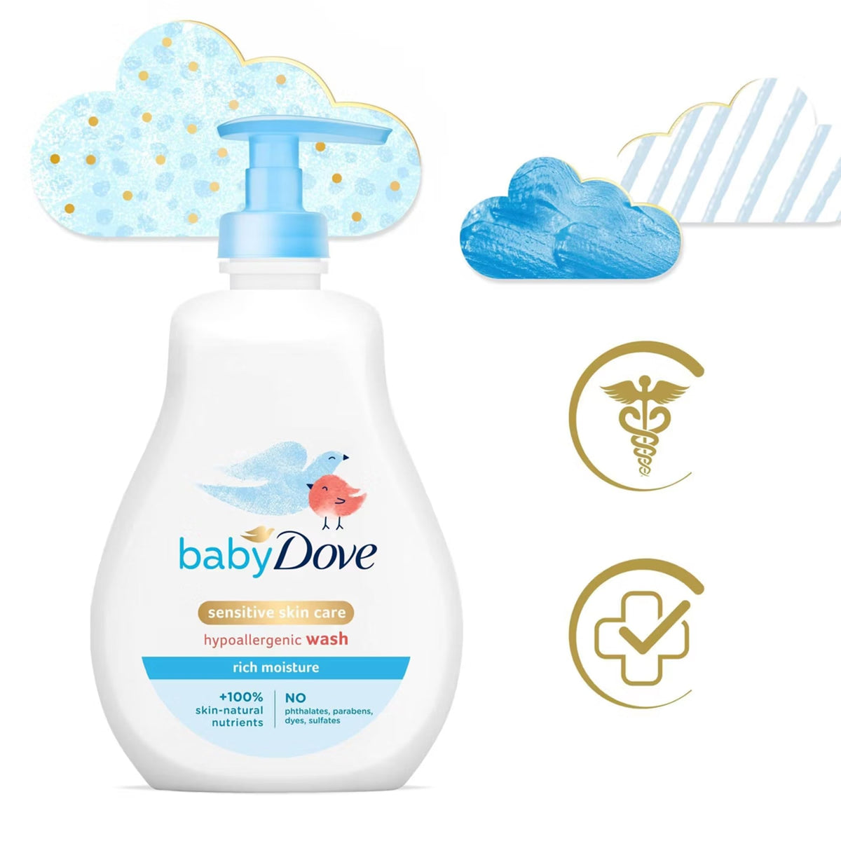 Baby Dove Body Wash Rich Moisture with baby bath toys
