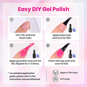 Baby Pink gel polish for a soft look