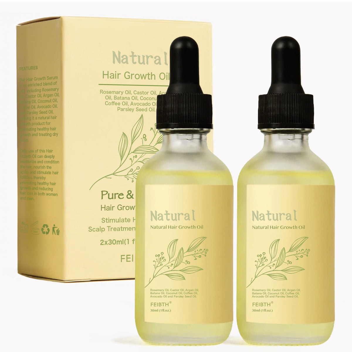 BabyFaceDiary Natural Hair Growth Oil 2 fl oz Rosemary front view