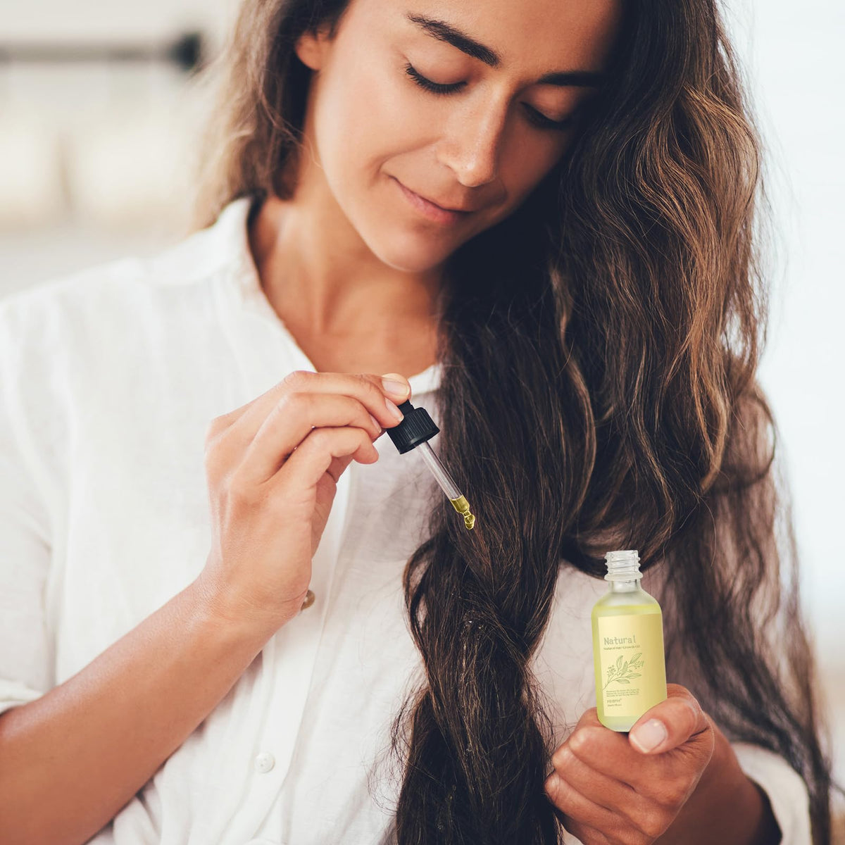 BabyFaceDiary Natural Hair Growth Oil 2 fl oz Rosemary texture close-up