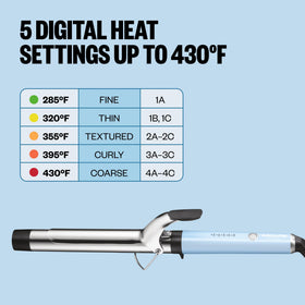 BaBylissPRO curling iron showing extended barrel and controls