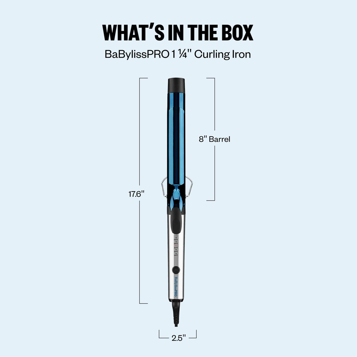 BaBylissPRO curling iron with 9-foot swivel cord