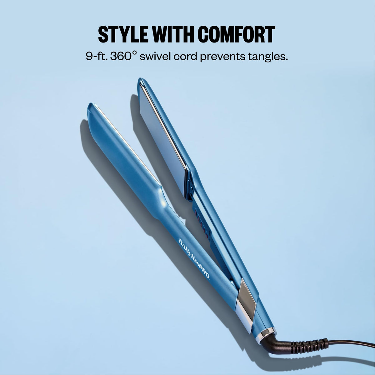 BaBylissPRO Flat Iron ergonomic design side view