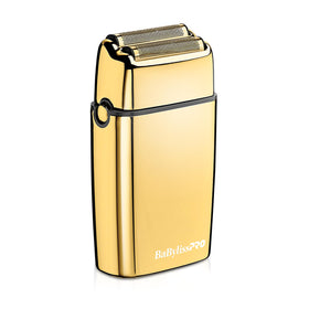 BaBylissPRO METALFX Double Foil Shaver front view in gold