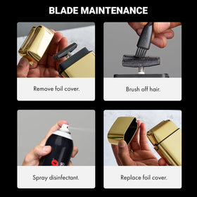 BaBylissPRO METALFX Double Foil Shaver side view showing all-metal design