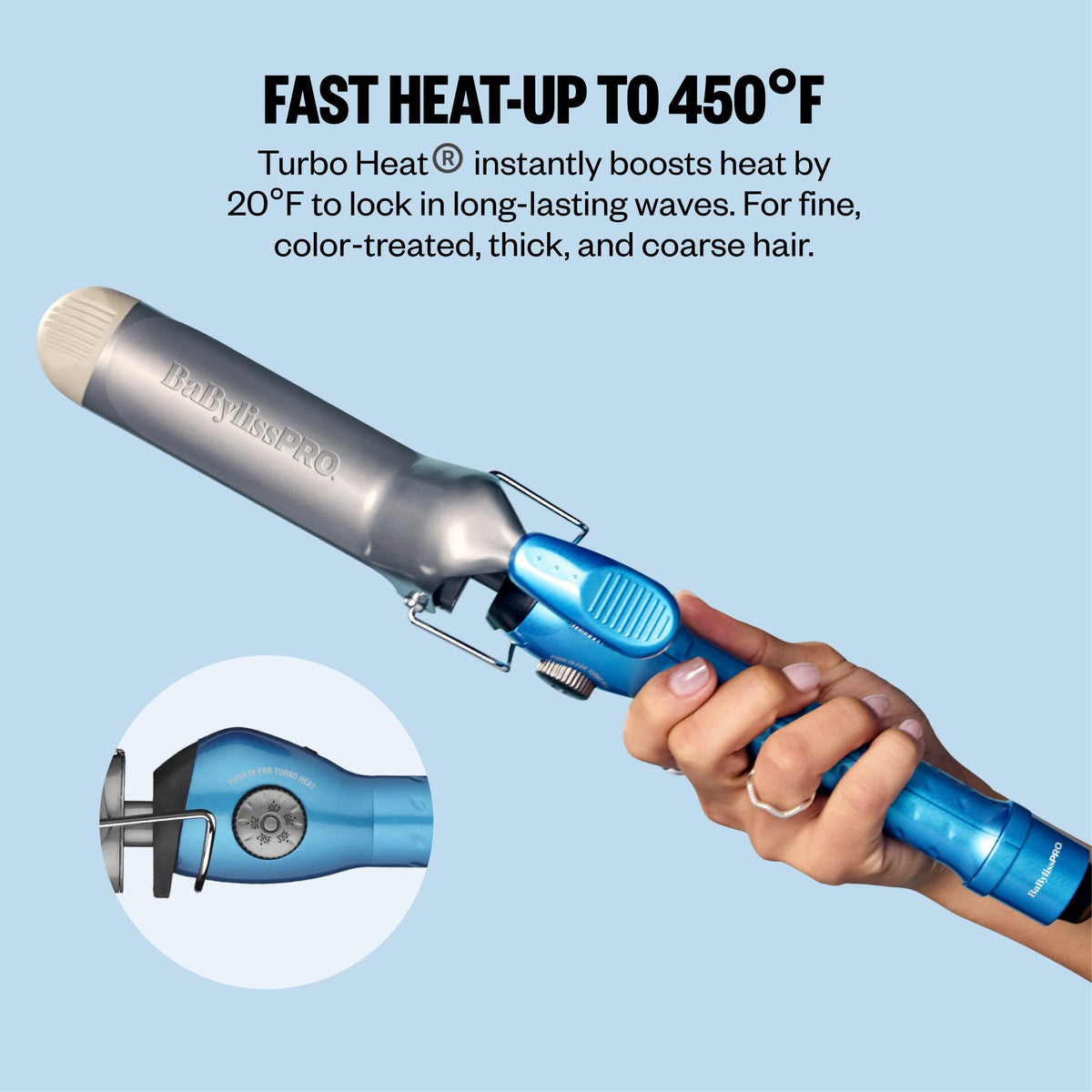 BaBylissPRO Nano Titanium Curling Iron in lifestyle setting