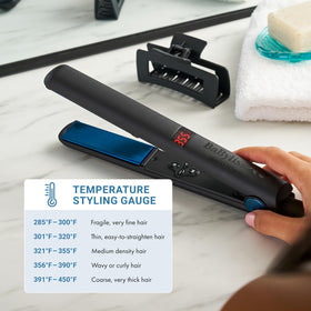 BaBylissPRO Nano Titanium Digital Flat Iron 1" with digital temperature display