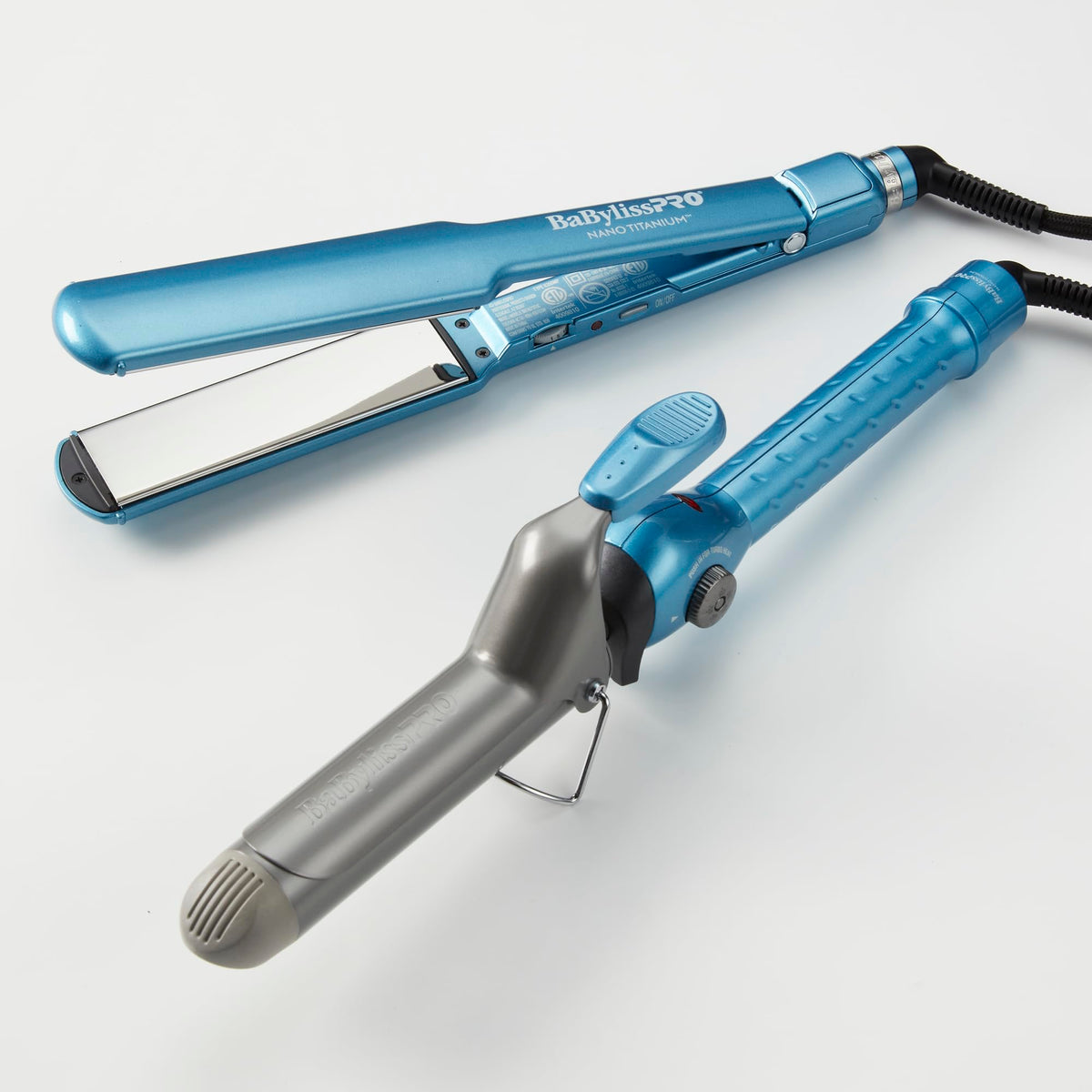 BaBylissPRO Nano Titanium Flat Iron and Curling Iron Set front view