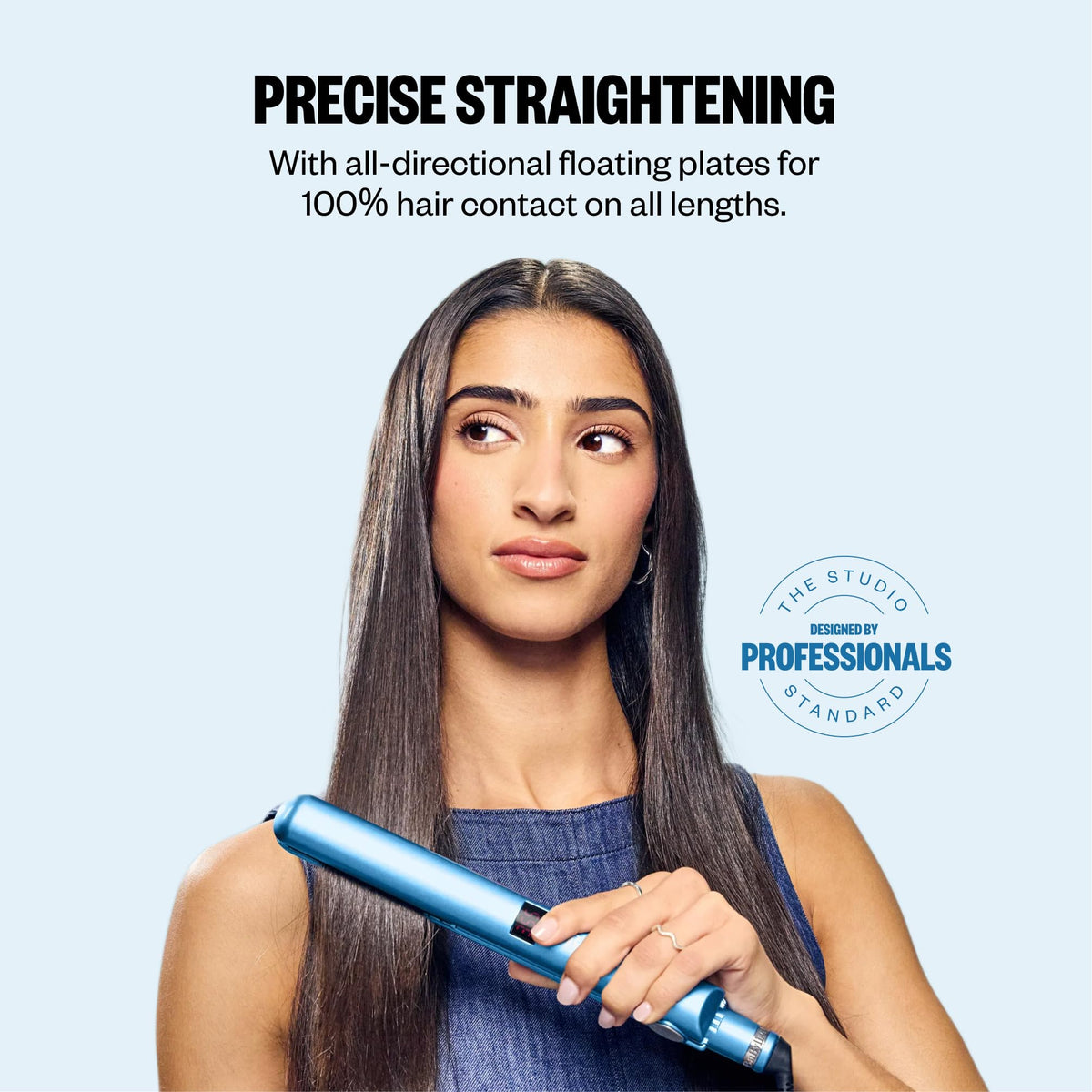 BaBylissPRO Nano Titanium Flat Iron showing digital temperature display