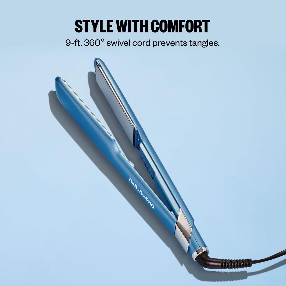 BaBylissPRO Ultra Sleek Flat Iron 1.5 inch close-up of plates