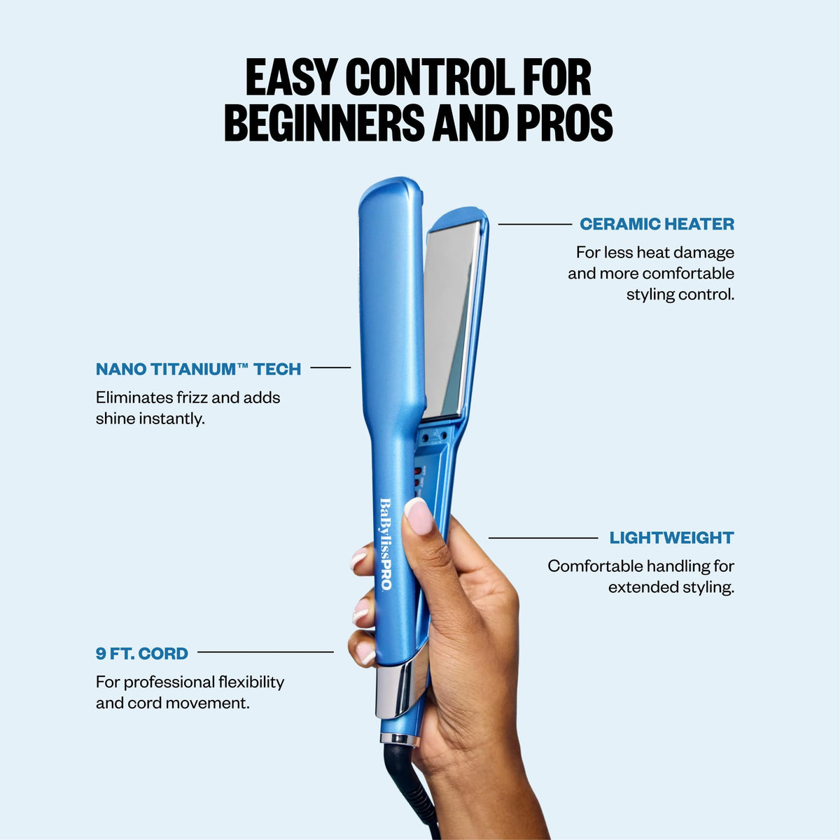 BaBylissPRO Ultra Sleek Flat Iron 1.5 inch packaging