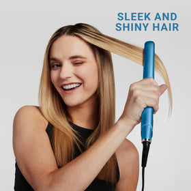 BaBylissPRO Ultra-Sleek flat iron showing LED temperature settings