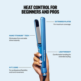 BaBylissPRO Ultra Thin Flat Iron 1-inch close-up of titanium plates