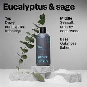 Back of ATTITUDE Men's Eucalyptus & Sage Shower Gel packaging