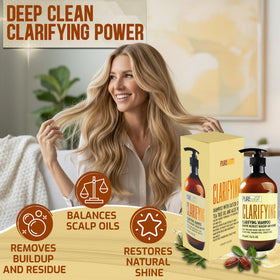Back of PURE NATURE LUX SPA Clarifying Shampoo bottle