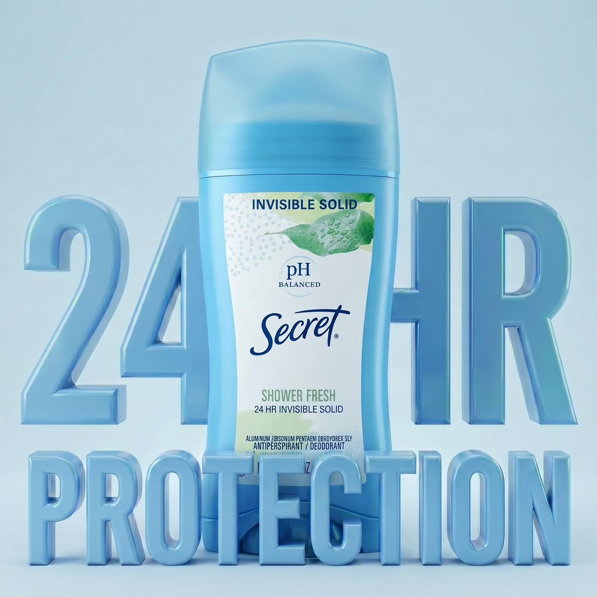 Back packaging of Secret Antiperspirant and Deodorant showing ingredients