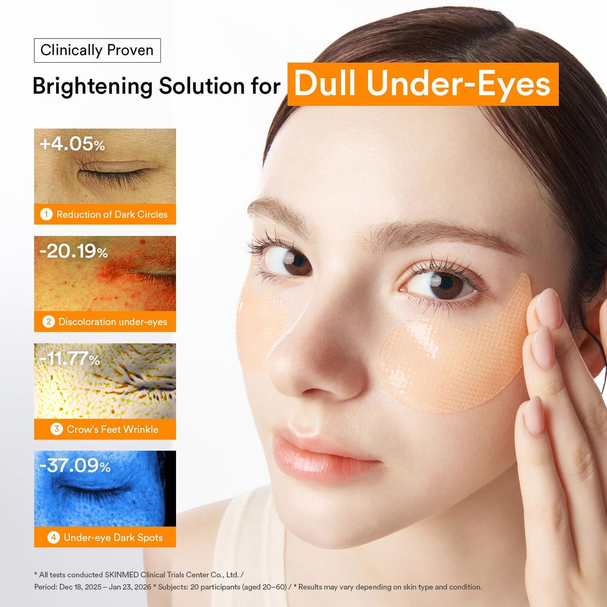 Back view of Abib Glutathione Kojic Acid Eye Patches packaging