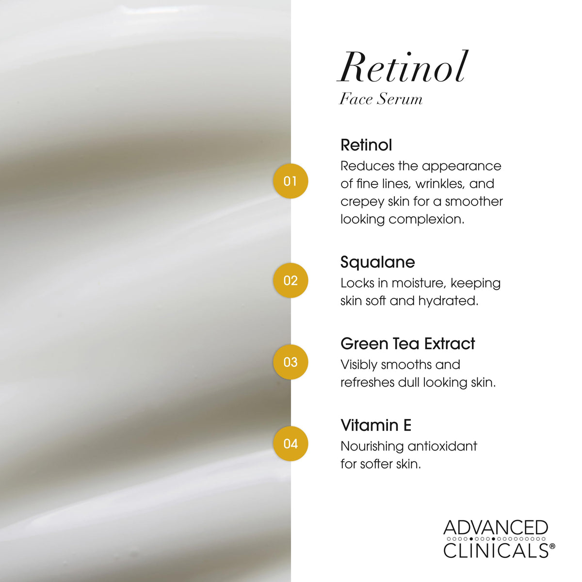 Back view of Advanced Clinicals Retinol Serum Set