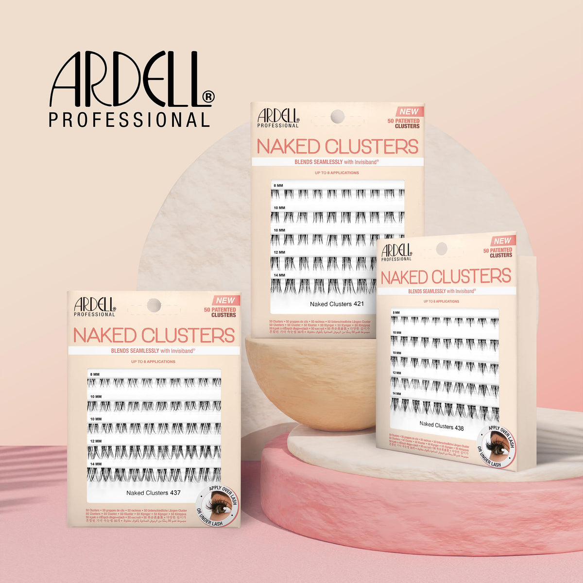 Back view of Ardell Naked Clusters 421 packaging