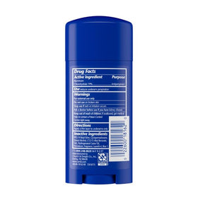 Back view of Arrid Extra Extra Dry Antiperspirant packaging