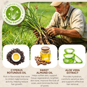 Back view of ATOANY Cyperus Rotundus Oil packaging