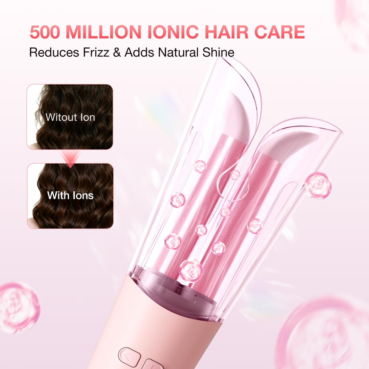 Back view of BABONIR Automatic Curling Iron with cord