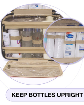 Back view of BAGSMART Toiletry Bag with zippered pocket