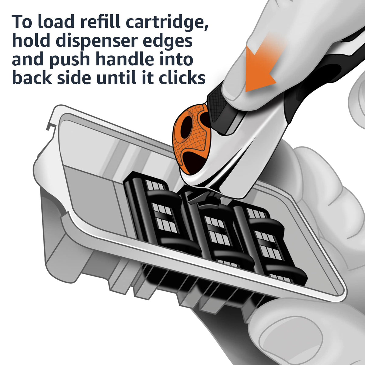 Back view of Basics 3-Blade Razor cartridge packaging