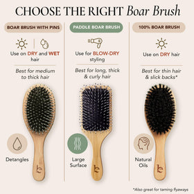 Back view of Beauty by Earth Boar Bristle Paddle Hair Brush