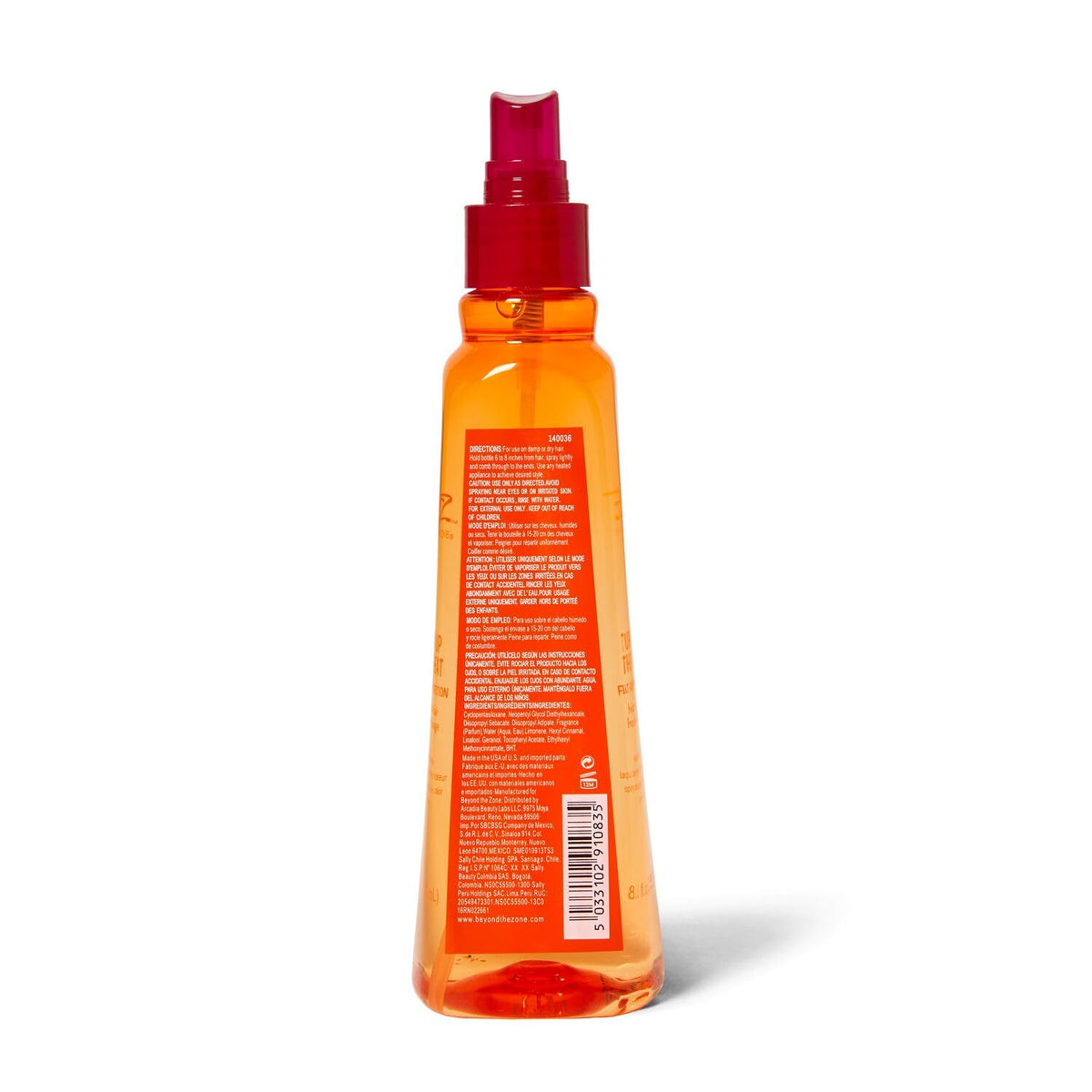Back view of Beyond the Zone Turn Up The Heat Protection Spray