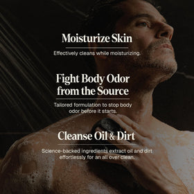 Back view of Black Wolf Moisturizing Body Wash bottle